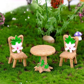 Miniature Furniture Collection: Table and Chair, Landscape Set, Nostalgic Set, and Trees